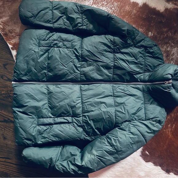 Dark Green Puffer Coat - Picture 2 of 4